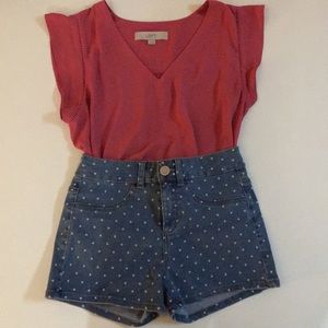 LIKE NEW*SO Polka Dot Jean Shorts - Size 1
